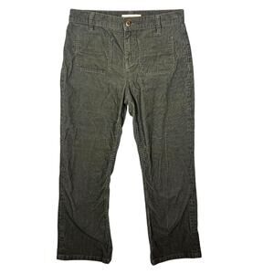 Tory Burch Corduroy Flare Preppy Cottagecore Pants Marsh Green 26